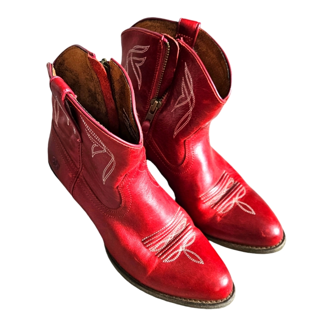 ARIAT DARLIN Western Boots Leather Ankle Rosy Red 10017324  Womens 9.5B